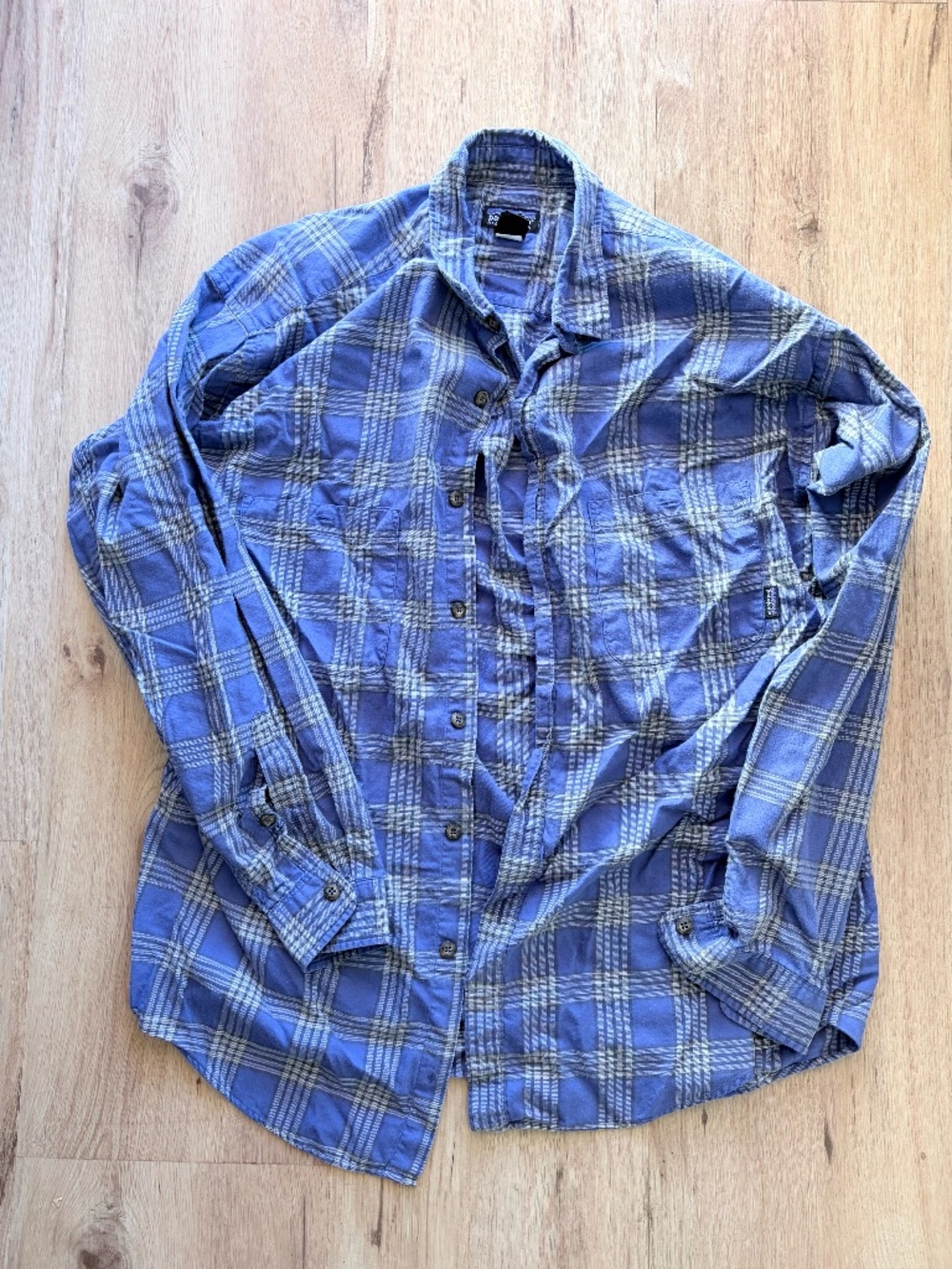 Vintage Patagonia Shirt: Plaid Blue 90’s Size L